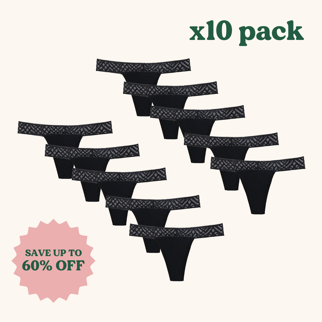 x10 Pack | Thong Period Underwear