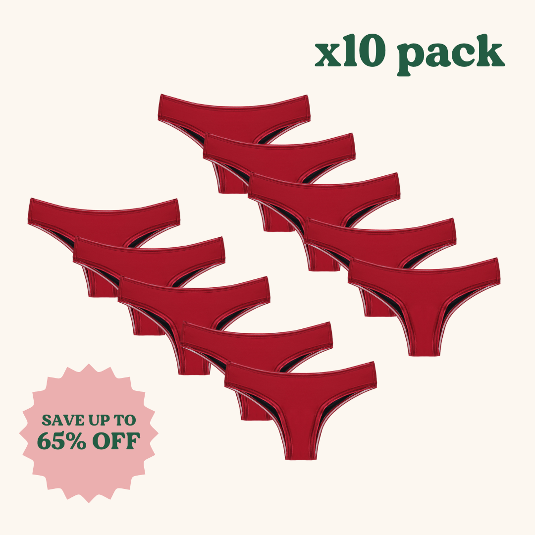 x10 Pack | Cheeky Red Period Underwear