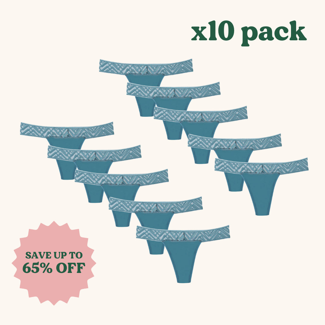 x10 Pack | Cheeky Thong Period Underwear